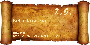 Koth Orsolya névjegykártya