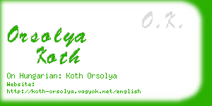 orsolya koth business card